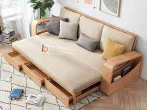 sofa giường gỗ thông minh đôi
