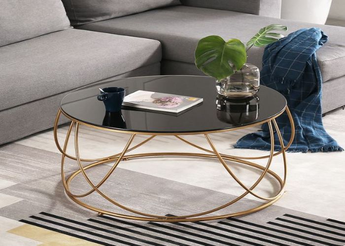 Mẫu bàn trà sofa mặt kính cao cấp cho phòng khách hiện đại