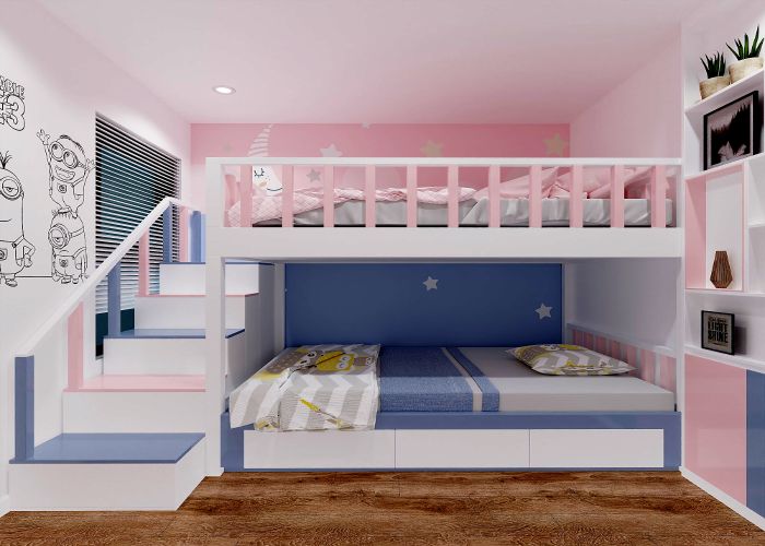 Ý tưởng thiết kế nội thất phòng ngủ cho bé trai và bé gái