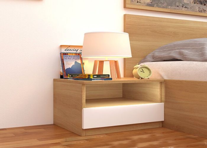 Mẫu tủ đầu giường gỗ công nghiệp đơn giản, hiện đại