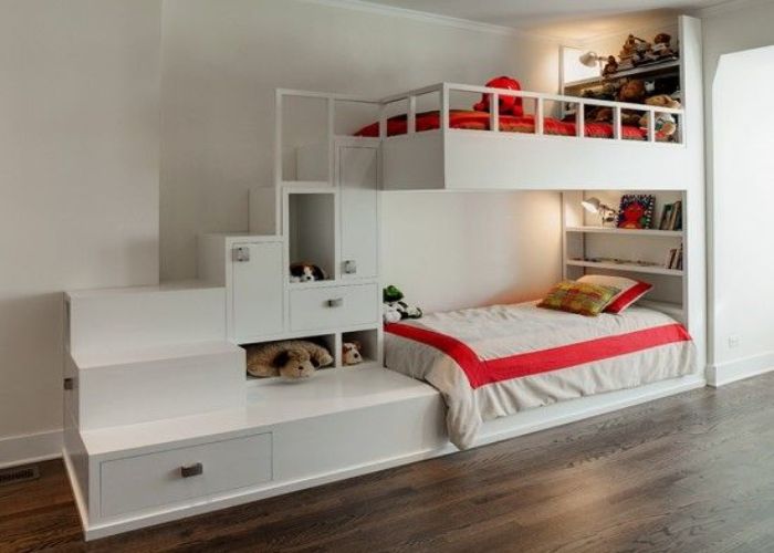 Thiết kế giường 2 tầng thông minh sang trọng