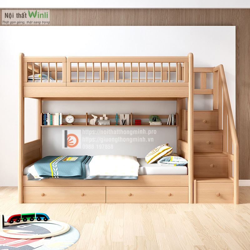 Những mẫu giường tầng gỗ đẹp, tiết kiệm diện tích cho nhà nhỏ